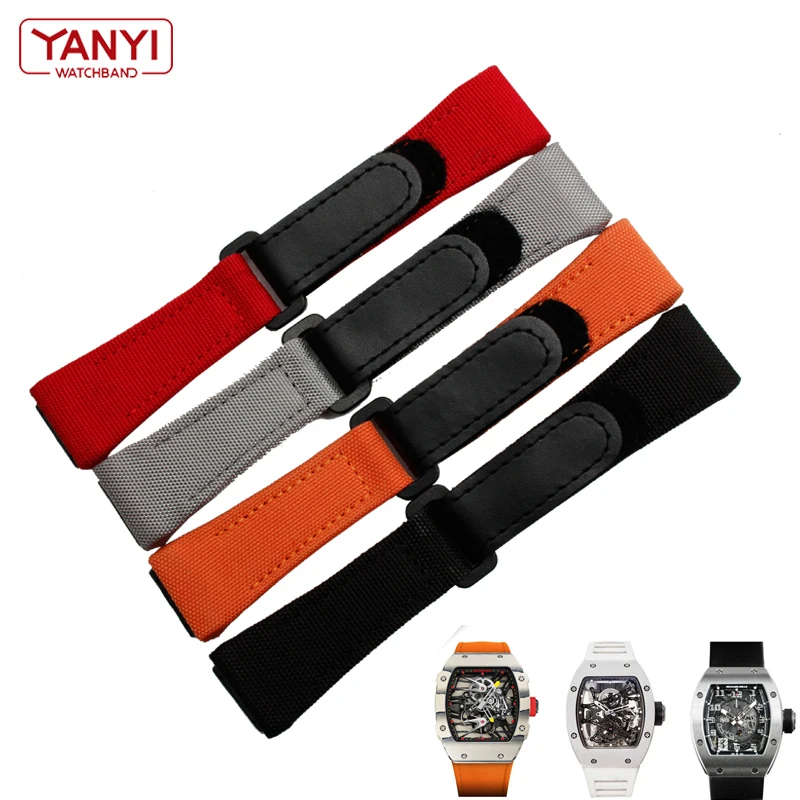 Nylon watchband for richard mille RM011 RM3502 RM056 canvas watch bracelet wristwatches band mens watch strap and tool