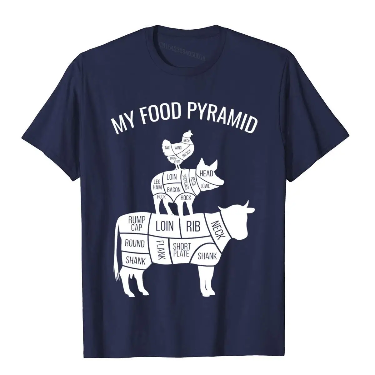 Moja piramida żywieniowa zabawna koszulka z motywem krowy świni kurczaka klasyczna letnia bawełniana koszulka męska Camisa