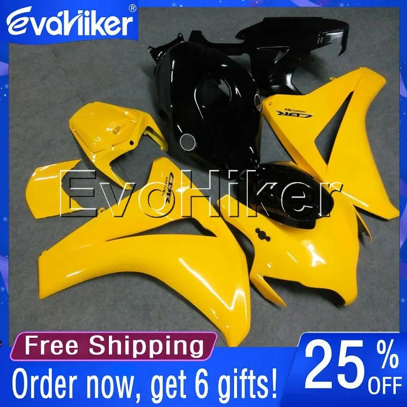 

Custom motorcycle fairing for CBR1000RR 2008 2009 2010 2011 Injection mold ABS plastic motor panels kit yellow