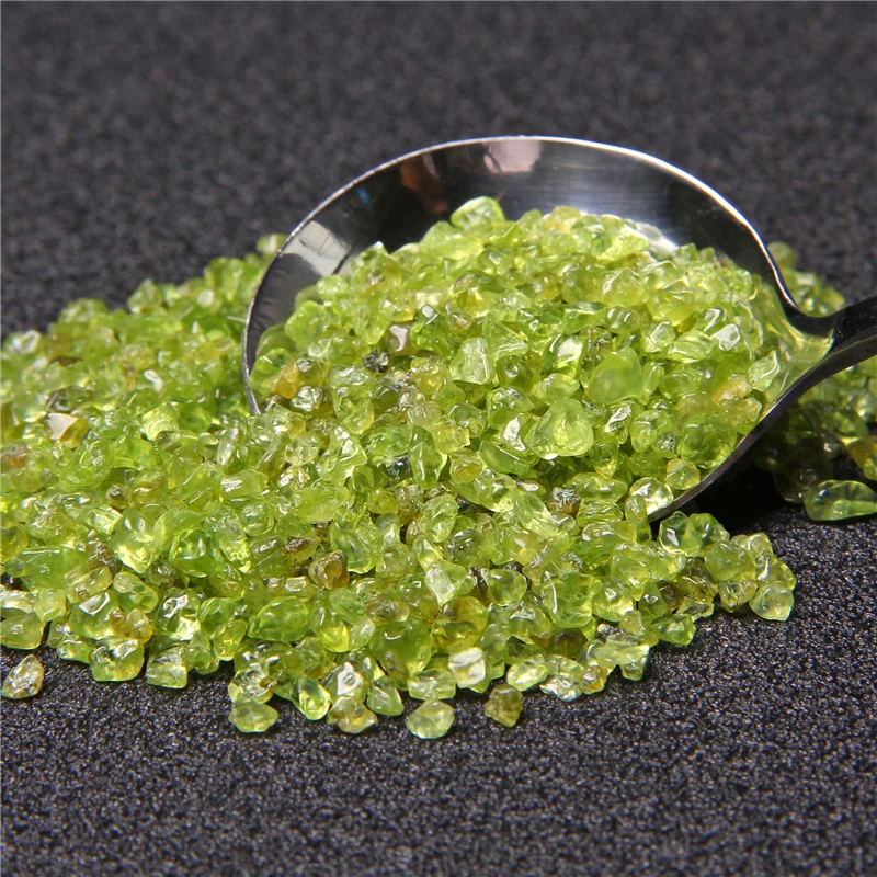 Undrilled Natural Peridot Olivine Chip Stone Rock Tumbled Green Quartz Crystal Gravel Stone for DIY Accessries Crafts Wholesale