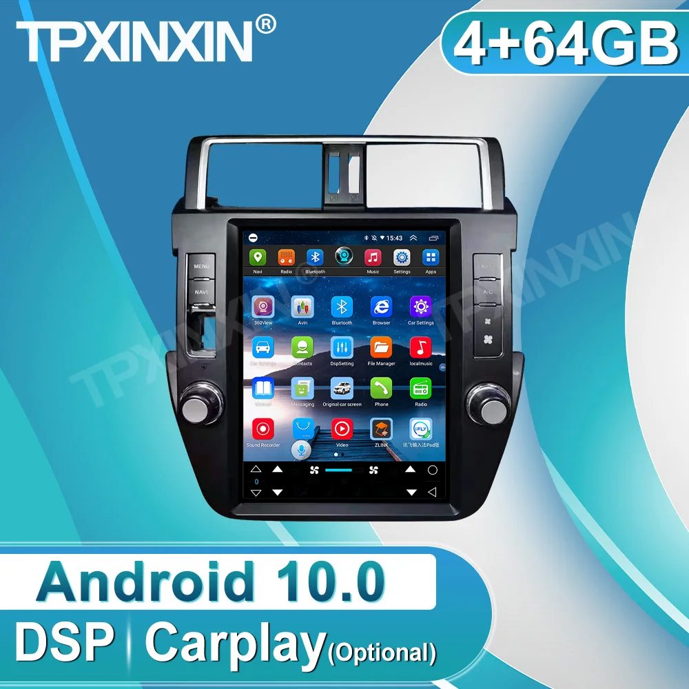 

Android 10 4G + 64GB Carplay DSP для Toyota Prado 2010 2011 2012 2013 автомобильный IPS сенсорный экран навигация Мультимедиа GPS радио плеер