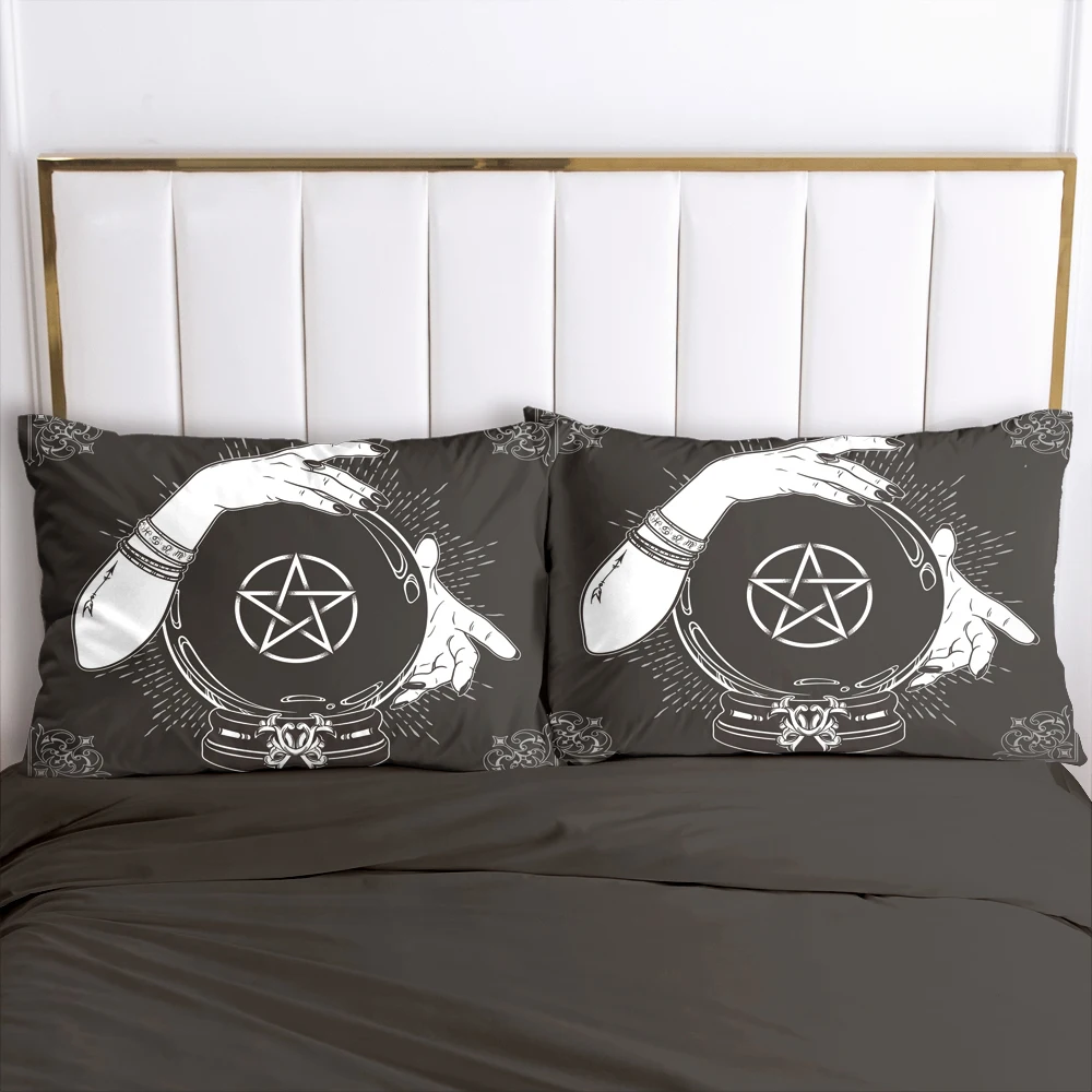 2PCS PillowCase For Bedroom,Pillow Cases Bedding Home Decoration 70x70cm 50x75cm 50x70cm 80x80cm Pillow Cover Black White Magic