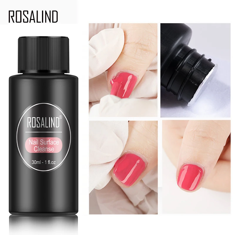 ROSALIND Remover สำหรับเล็บ Surface Cleanser UV Gel Sticky Remover Liquid เพิ่ม Shiny Effect สำหรับเล็บ30ML