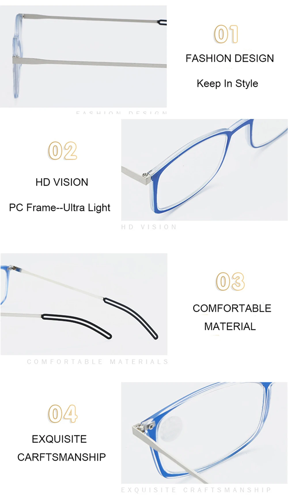 Mai Blume Dünne Blaue Licht Blockieren Lesebrille Brillen Männer Frauen Tragbare Gläser Weitsichtigkeit Mit Telefon Fall + 3,5 + 4 – Detail 20