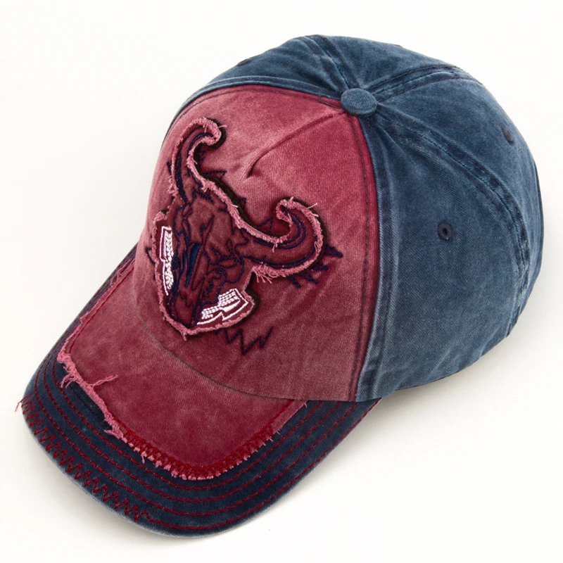 CNTANG-gorra de béisbol con bordado de cabeza de toro para hombre y mujer, gorro de béisbol con bordado de cabeza de Toro, Snapback de algodón