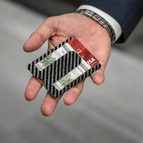 Ultra-thin carbon fiber mini Wallet RFID anti-theft credit card ID wallet