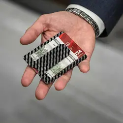 Ultra-thin carbon fiber mini Wallet RFID anti-theft credit card ID wallet