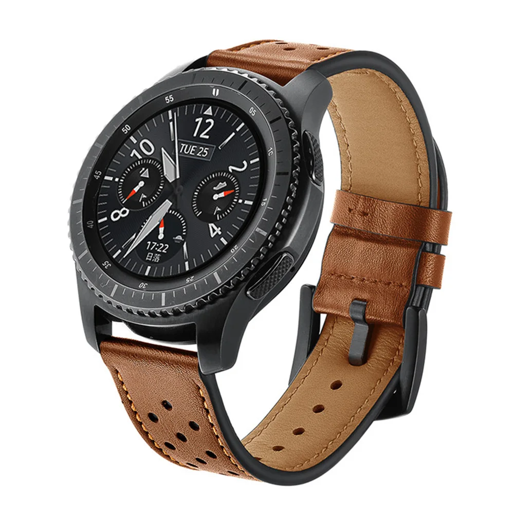 20/22mm strap For Galaxy Watch 46mm/42mm/Active Samsung Gear S3 frontier/S2/Sports Genuine Leather Band Huawei Watch GT S 3 2 46