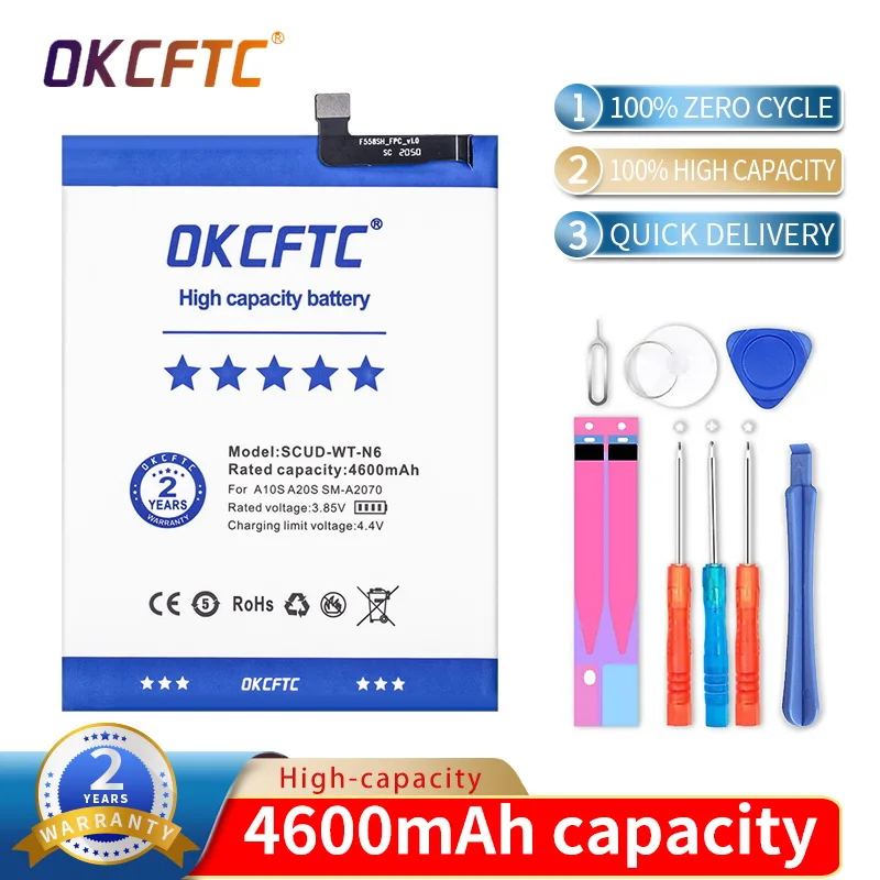 OKCFTC Orginal SCUD-WT-N6 4600mAh Battery For Samsung Galaxy A10S A20S SM-A2070 A207F/M A107F/DS For Honor Holly 2 Plus +Tools