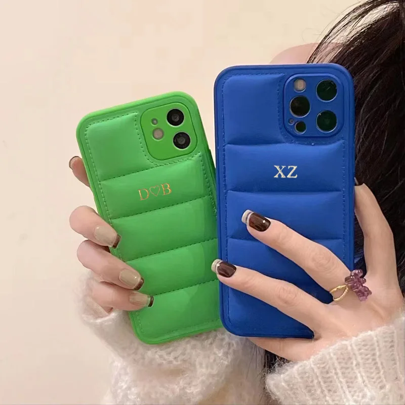 Customized Gold & Silver Name Leather Phone Case For iPhone 13 Pro Max 12 11 Pro Max XS XR X Cover Full Coverage Lens protection