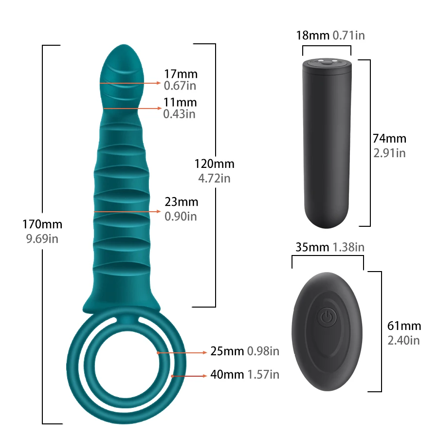 Double Penetration Dildo Vibrator for Men Wireless Control Strap On Penis Anal Plug G Spot Massager Adult Sex Toys for Couples