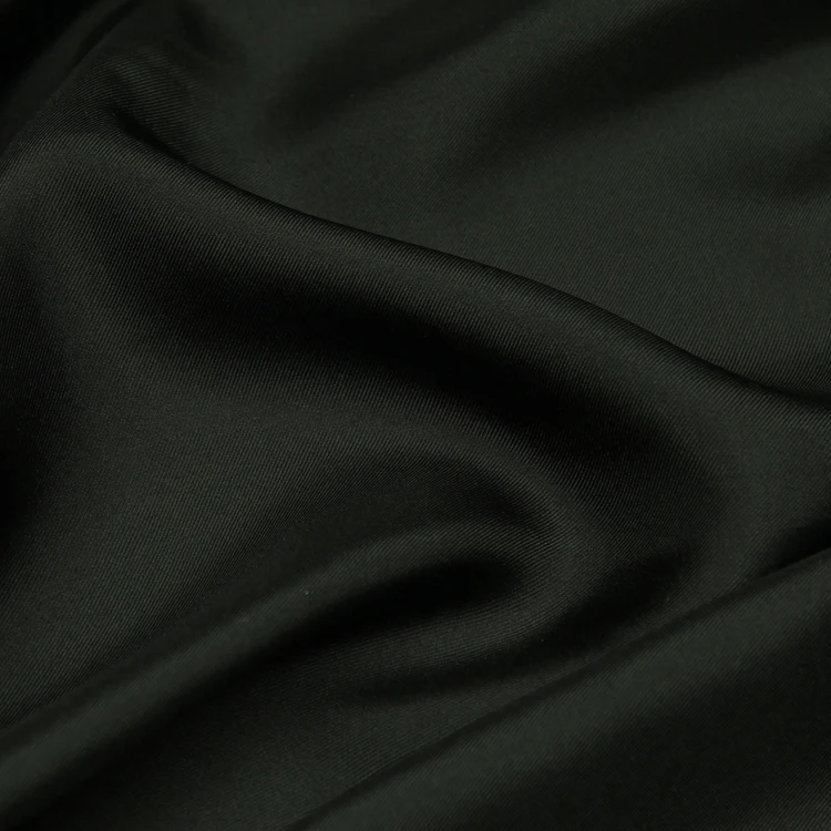 Plain black 100% silk fabric pure silk twill fabric 140cm width 16momme,STW119