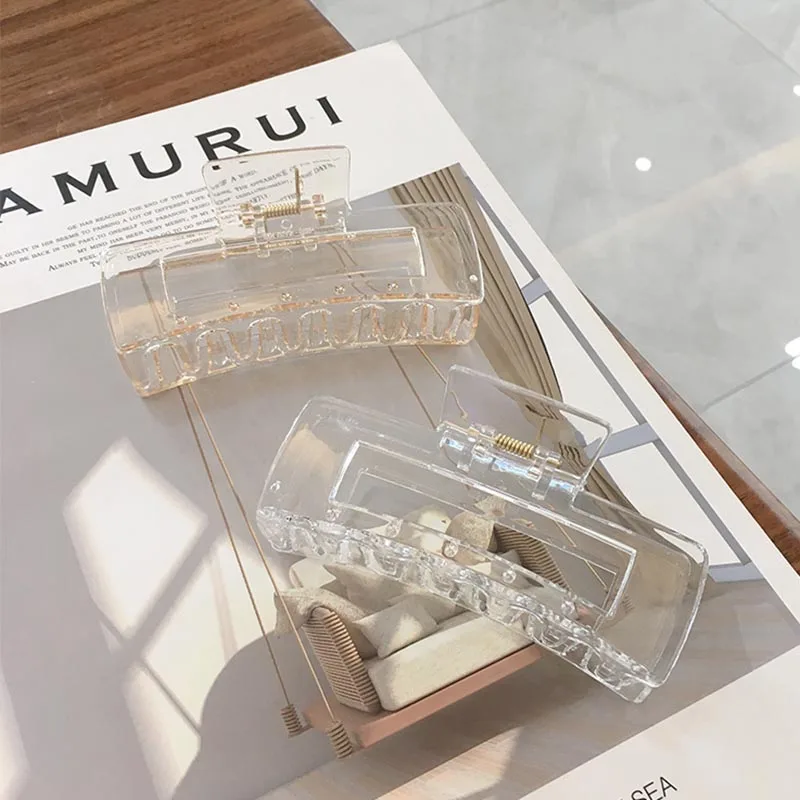 2020 baru Hyperbole Acrylic Besar Rambut Cakar Klip Ukuran Besar Makeup Styling Rambut Jepit Rambut untuk Wanita Rambut Aksesoris