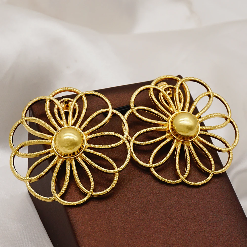 Popular  Earrings Geometric Flower Earrings For Women Girl Drop Earrings Fashion Wedding Jewelry Gifts Daily Wear