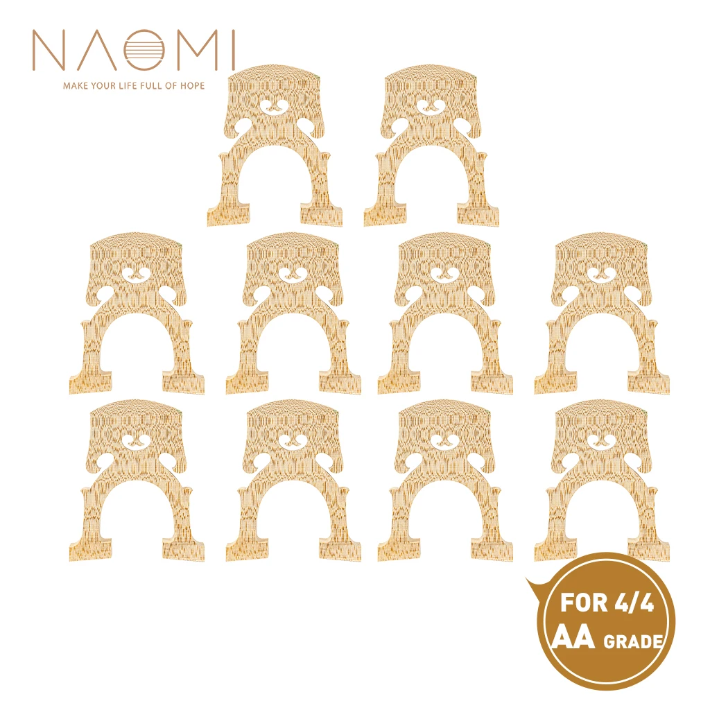 

NAOMI 10pcs/1set Select AA Grade Maple Wood Bridge w/Nice Snow Flake Texture Durable For 4/4 Cello Accessories