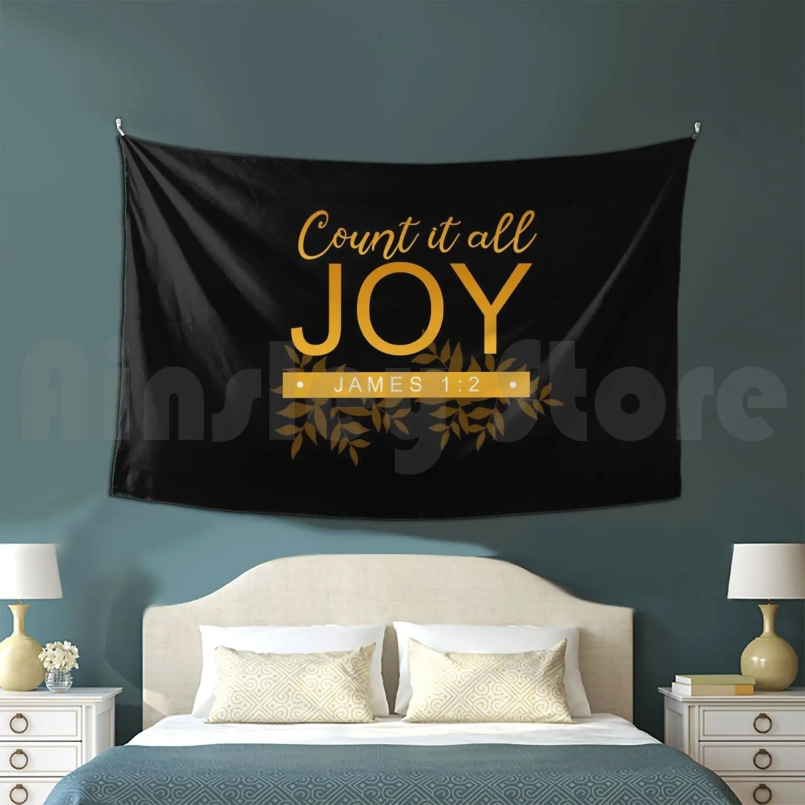 Count It All Joy-Gold And Black Tapestry Background Wall Hanging Jw Jw Ministry Jw Souvenirs Jw Gifts Jw Gift