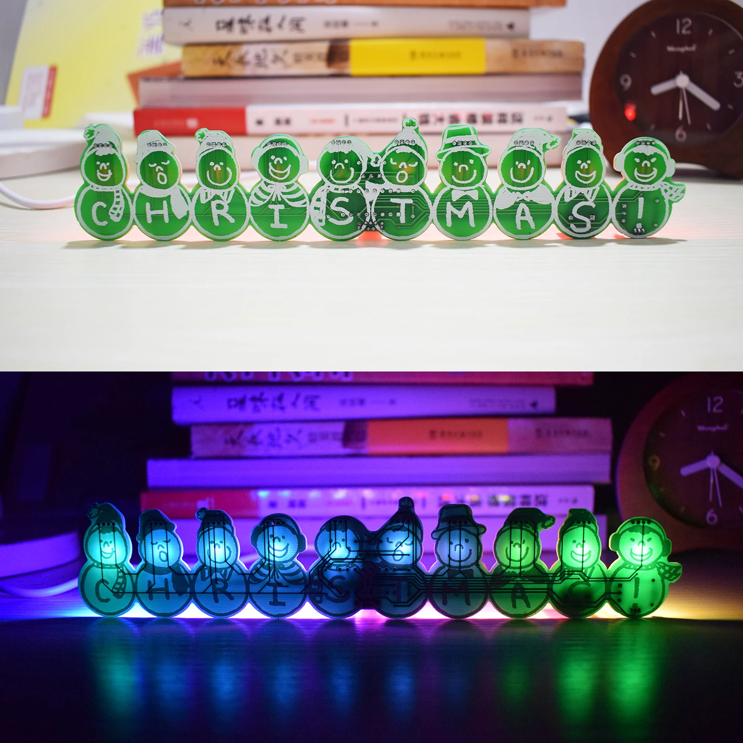 RGB Full Color LED Christmas Joy Dancing Snowman Creative Music Box Kaking DIY kit