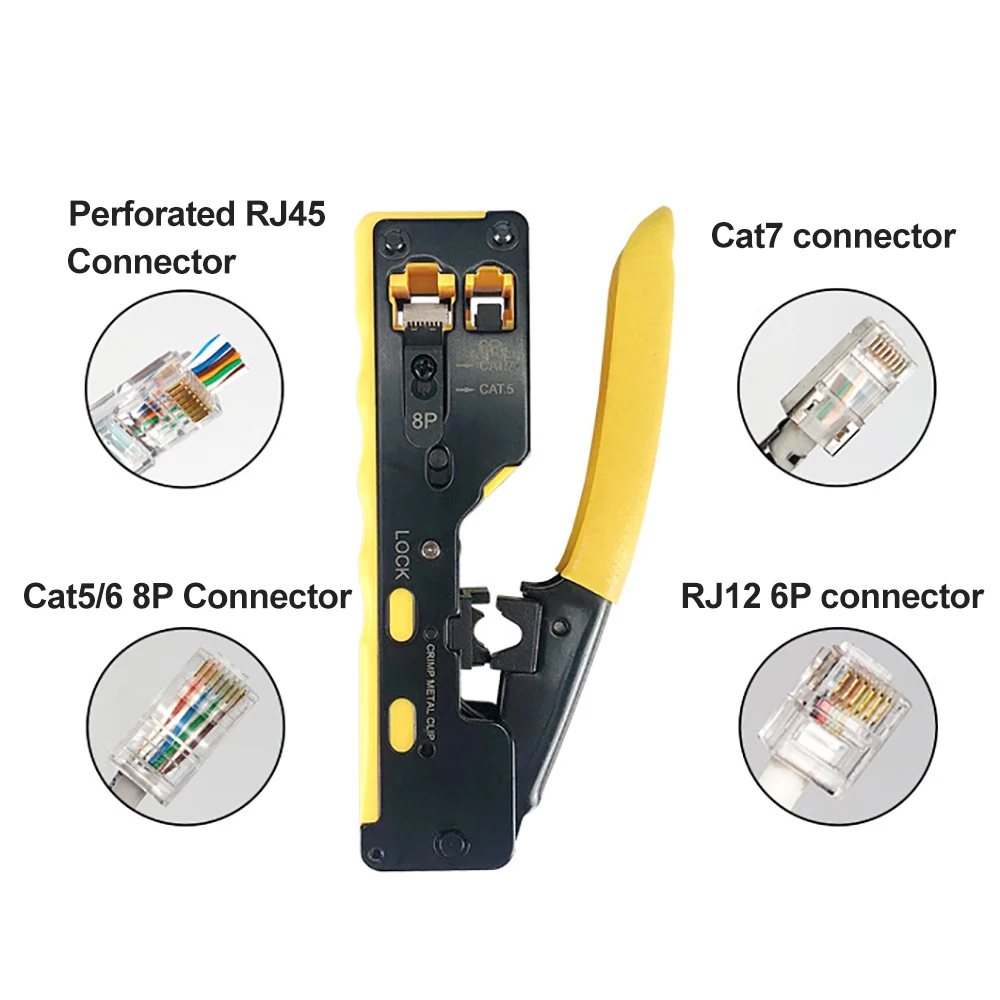OULLX-Alicates de herramientas de red de mano Cat7 RJ45, pelacables RJ12 Cat5 Cat6 8P8C, pinza de presión, pinzas, Clip multifunción