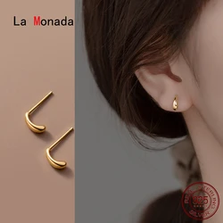 La Monada Geometric Womens Earrings Silver 925 Ear Piercing 925 Silver Earrings For Women Water Drop Silver Stud Earrings Small
