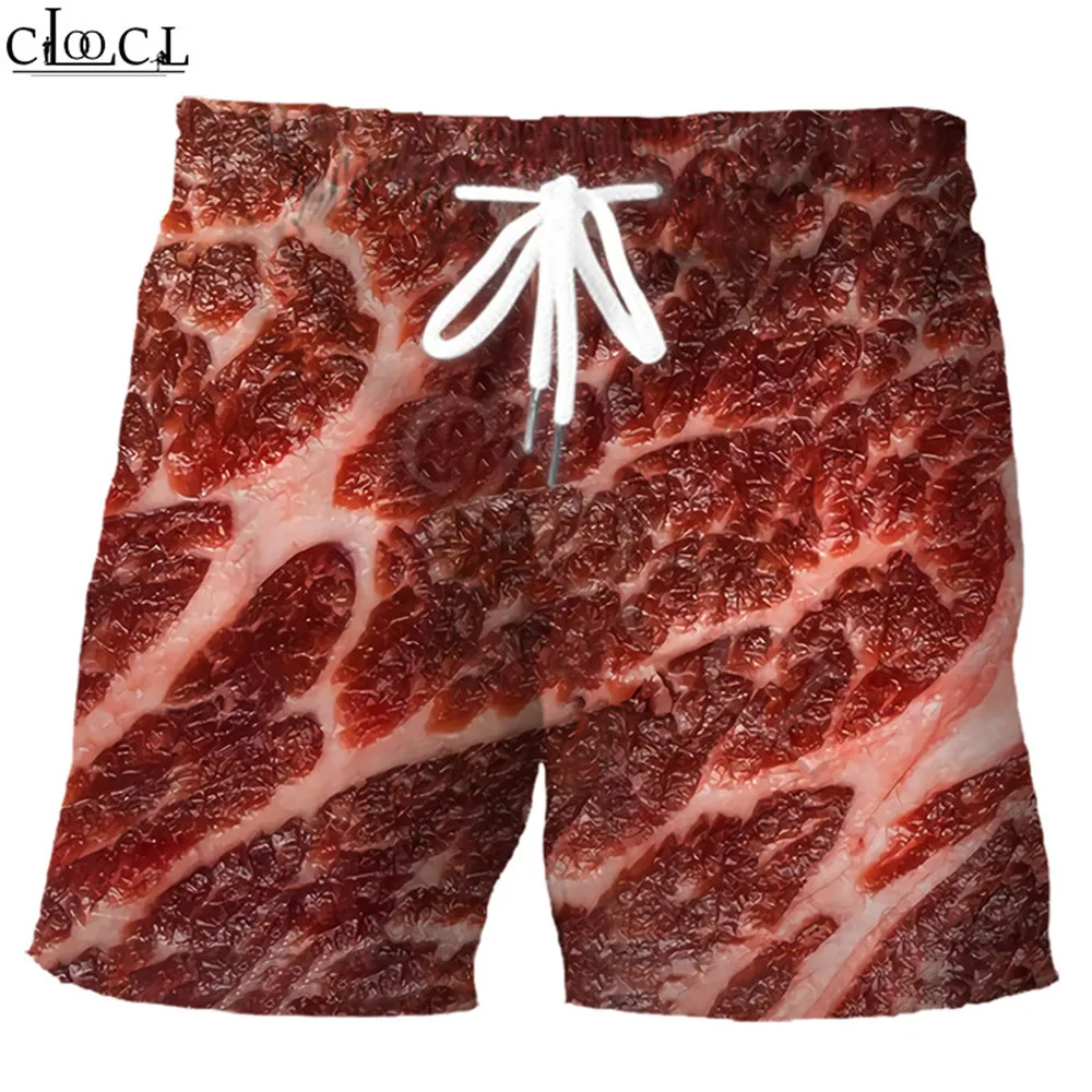 Men Shorts Gourmet Instant Noodles Sausage Pizza 3D Print Sports Shorts Fashion Hip Hop Streetwear Casual Beach Shorts