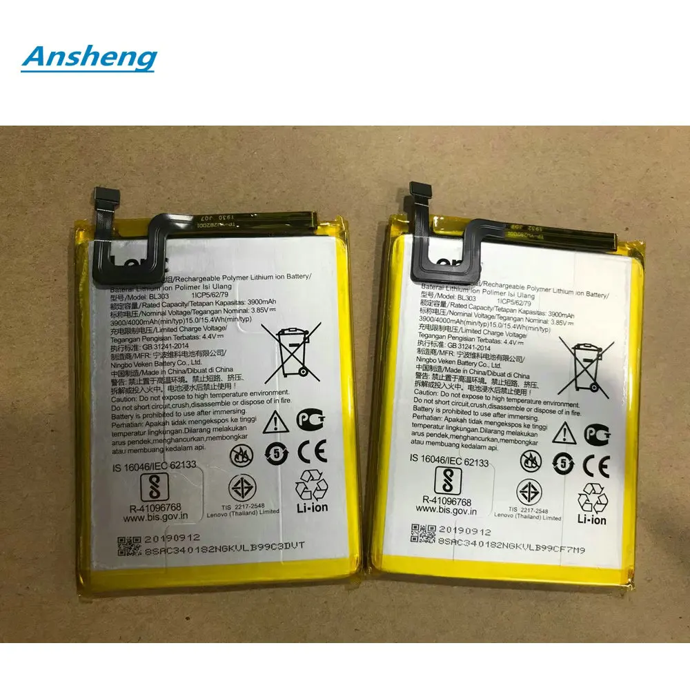 

Original BL303 3900mAh Battery For Lenovo A6 Note L19041 PAGK0027 PAGK0027IN Mobile Phone