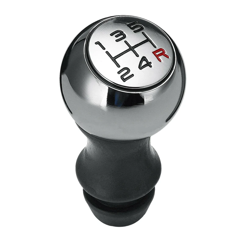 5 Speed Aluminum Gear Shift Knob for Peugeot 106 206 207 306 307 407 408 508 Silver+Black Number