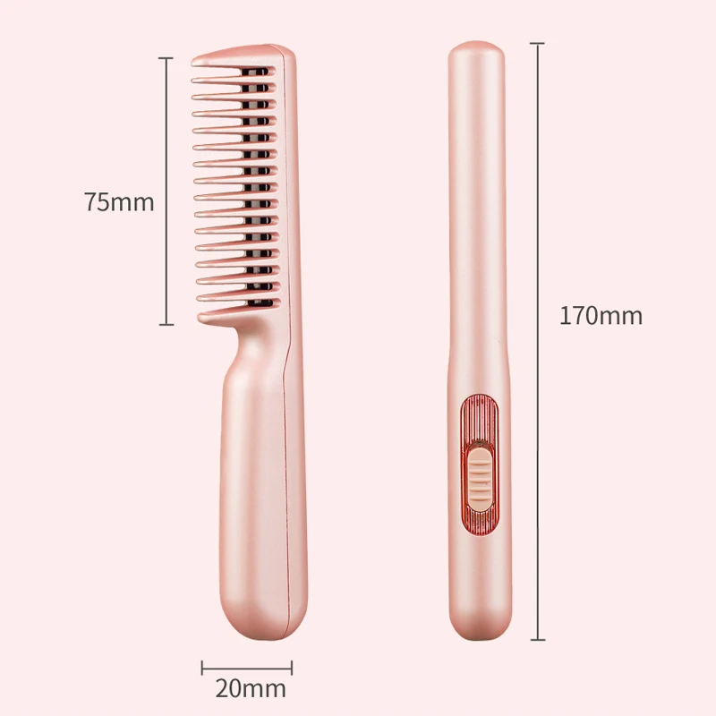 Piastra per capelli senza fili USB ferri da stiro piatti spazzola per raddrizzare i capelli pettine Styler dritto ondulazione arricciacapelli arricciacapelli