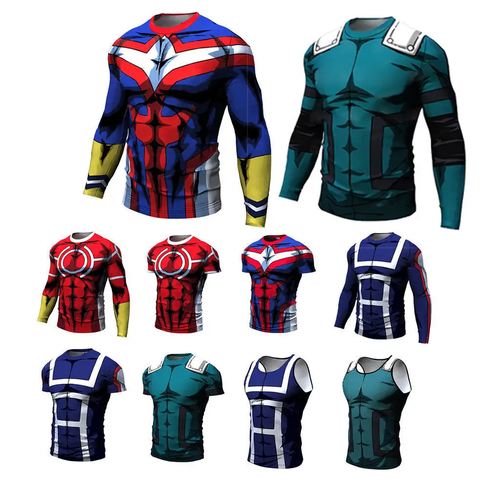 New My Hero Academia Men's Summer T-shirts Midoriya Izuku 3D Printing School College Style Boku no Hero Academia T Shirt Tops