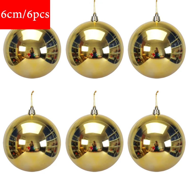 6pcs/Lot 6cm/2.4Inch Christmas Tree Decoration Color Hollow Balls Ornaments Hang Bauble Ball For Home Bar Party Decoration