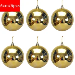 6pcs/Lot 6cm/2.4Inch Christmas Tree Decoration Color Hollow Balls Ornaments Hang Bauble Ball For Home Bar Party Decoration