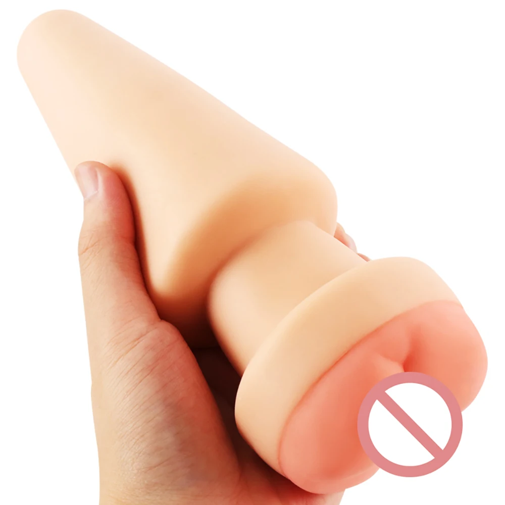 2-In-1 Butt Plug Masturbators Hollow Anal Plug with Realistic Penis Masturbator For Male Penis Masturbation Cup Pussy Sex Toys