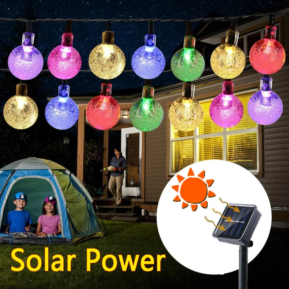 100 LED Crystal ball LED Solar Lamp Power LED String Fairy Lights Solar Garlands Garden Christmas Decor For Outdoor