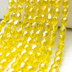 3x5 5x7 8x11mm Waterdrop Shape Faceted Glass Beads Yellow AB Teardrop Crystal Loose Spacer Beads for Jewelry Making DIY Bracelet