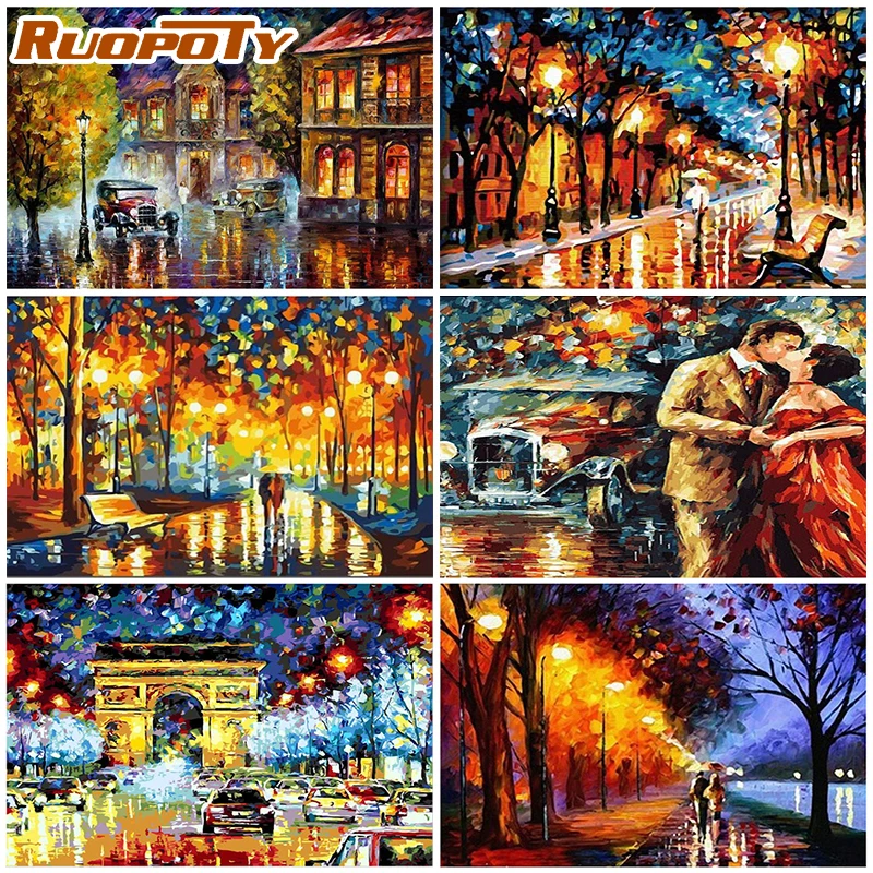 

RUOPOTY abstract scenery DIY oil paint By Numbers Handpainted diy Canvas Painting by numbers Home Wall Art Picture For Living