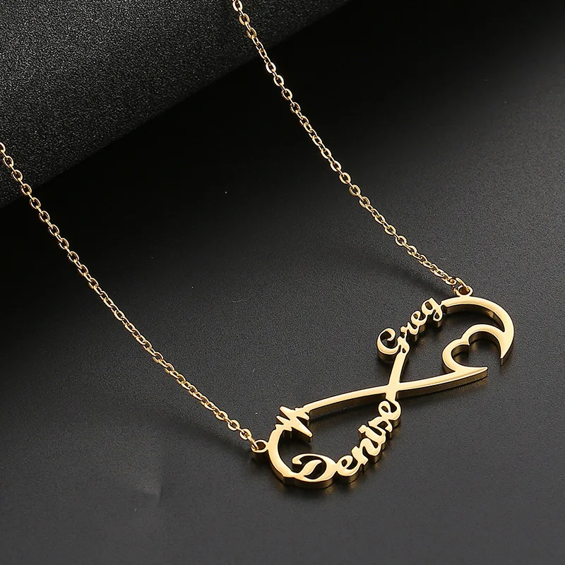 Customize Infinite Name Layer Necklace For Women Personalized Gold Color Chains Stainless Steel Custom Name Jewelry Friend Gift