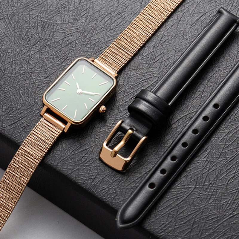 10mm Width Straps For Women Watch Bracelet For DW Watch Replace Band Stainless Milanese Rose Gold Silver Wristband Accessories