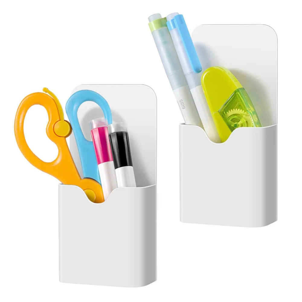 Plastic Magnetic Pen Holder Erase Marker Storage Box Pencil Organizer for Home Office Whiteboard Fridge Refrigerator