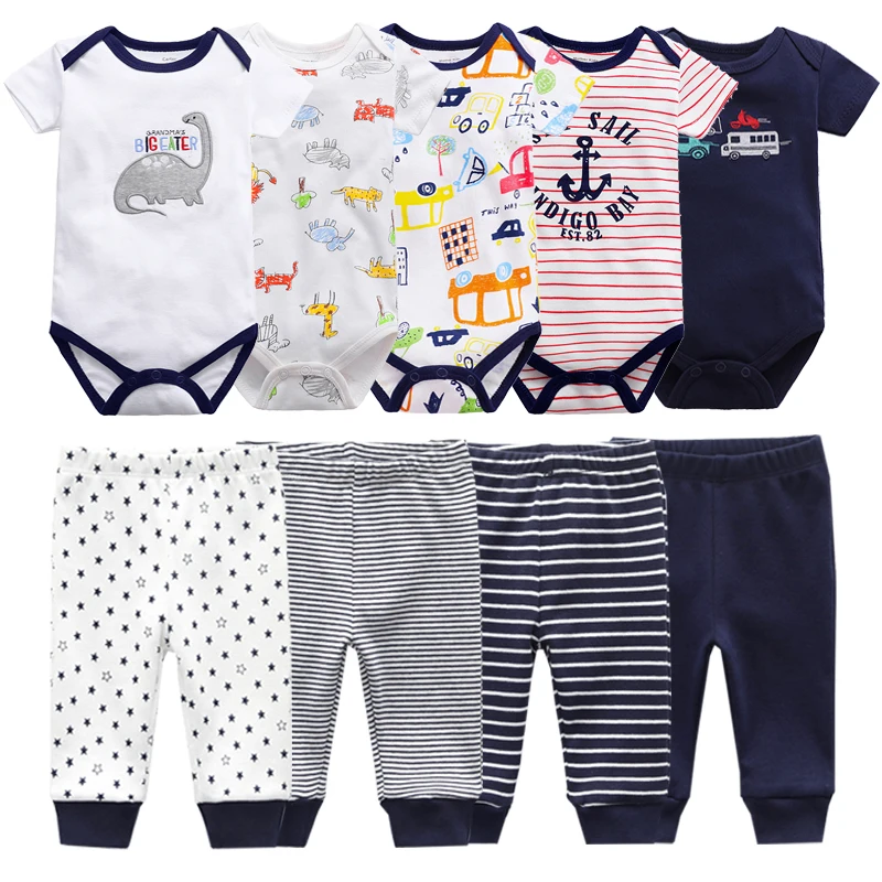 Roupas de bebê recém-nascido bodysuits e calças, roupas de criança doce, roupas de menino, roupas rosa para menina, presente do nascimento infantil, macio, 0-12M, 7 pcs, 9pcs, outono