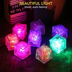 DIY Colorful Flash LED Ice Cubes Touch Sensitive Lights Festival Wedding Party Xmas Decor LED Night Glowing Light Drinking 1PC