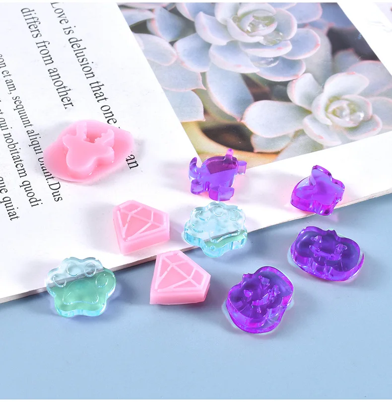 Crystal Mini Small Stud Pendant Cute Butterfly Maple Leaf Silicone Mold DIY Handmade Resin Earrings Jewelry Casting Mould