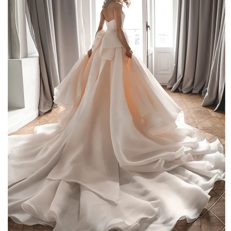 

Detachable Train Organza Overskirt Bow Ruffle Floor Length Long Tail 170cm Removable Bridal Skirt for Woman Wedding Accessories