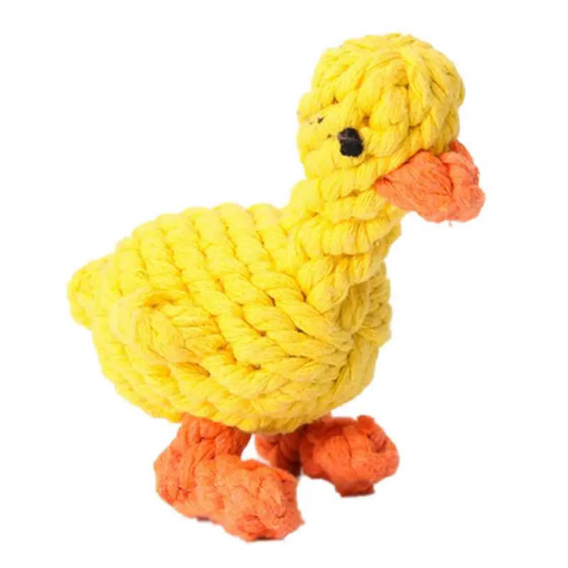 Legendog Cute Dog Toys Pet Rope Toy Weaving Duck Shape Bite-Resistant Dog Teething Toy Dog Chew Rope Pet Training Supplies