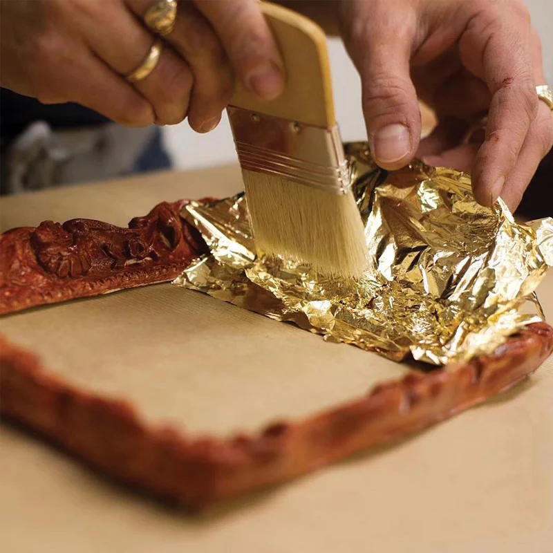 100 قطعة/الحزمة ورقة الذهب التقليد الإيطالية اللون 2.0 تقليد الفضة ورقة 16*16 سنتيمتر لتذهيب بوذا