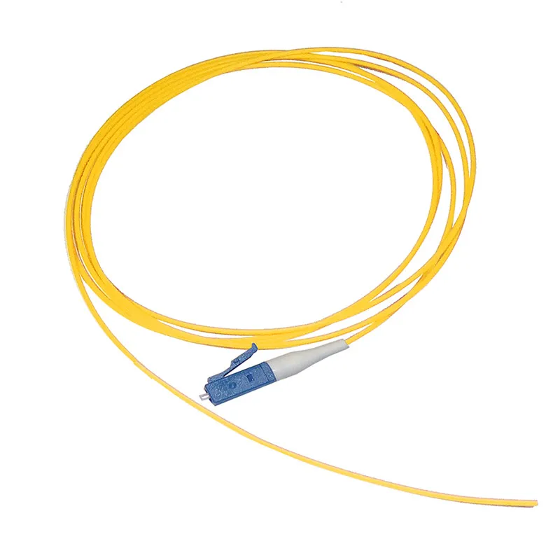 Pigtail Fiber optique 50 pièces/sac LC/UPC monomode G652D 0.9mm, 1M 1.5M 2M longueur 9/125 LSZH Jacket jaune