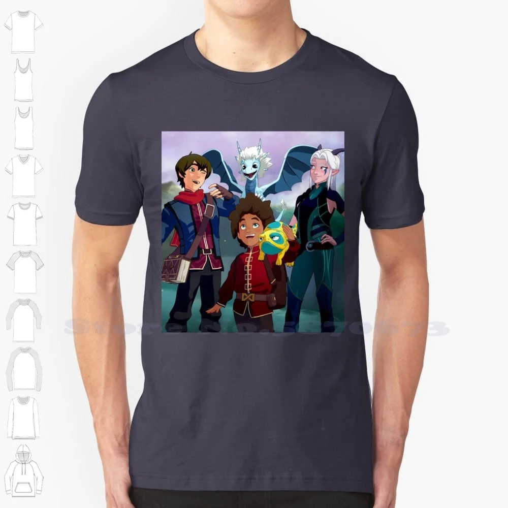 Rayla , Ezran , Zym , Bait , Callum-The Dragon Prince 100% Pure Cotton T-Shirt Rayla Zym Callum Bait Ezran The Dragon Prince