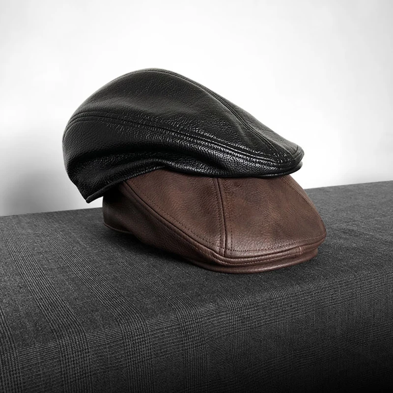 Classic Newsboy Cap For Men Upscale PU Berets Casual HandsomeBaker Boy Hat Women Fashion Boinas Duckbill Cabbie Hats BLM259