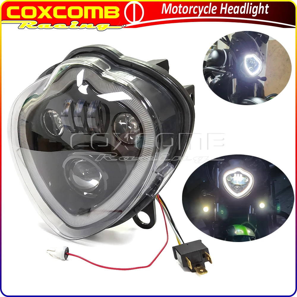 Motorcycle Black 12V LED Headlight DRL Hi/Lo Beam Front Head Lamp Assembly For Kawasaki Vulcan S 650 EN650 2015-2021 2020