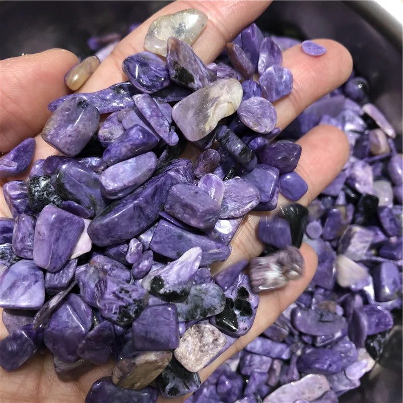 100g Tumbled stones Charoite purple crystal crushed stone mineral