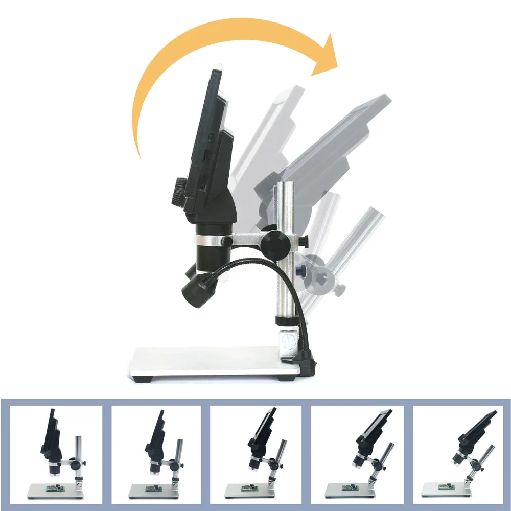 G1200 Digital Microscope for Soldering 7 Inch Large LCD Screen Display 12MP 1-1200X Continuous Amplification Magnifier