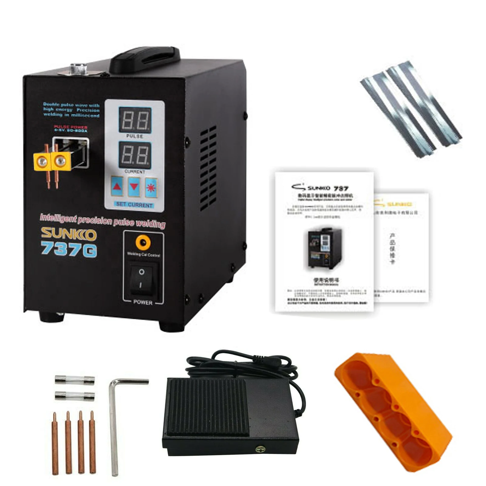 SUNKKO 737G 1.5kw Spot Welding Machine LED Display Precision Pulse Battery Spot Welder For Welding 18650Battery And Nickel Strip